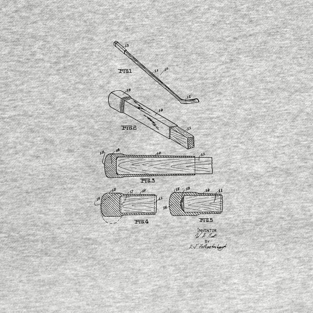 Hockey Stick End Buffer Vintage Patent Hand Drawing by TheYoungDesigns